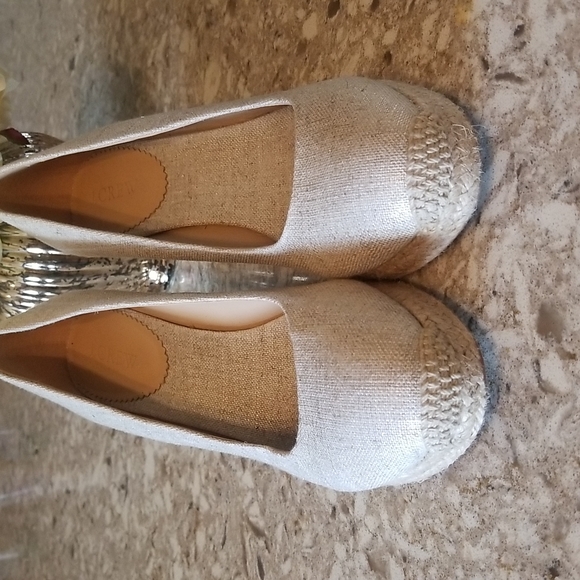 J. Crew Seville Espadrille Wedges Metalic Gold Size 9 - Picture 9 of 10